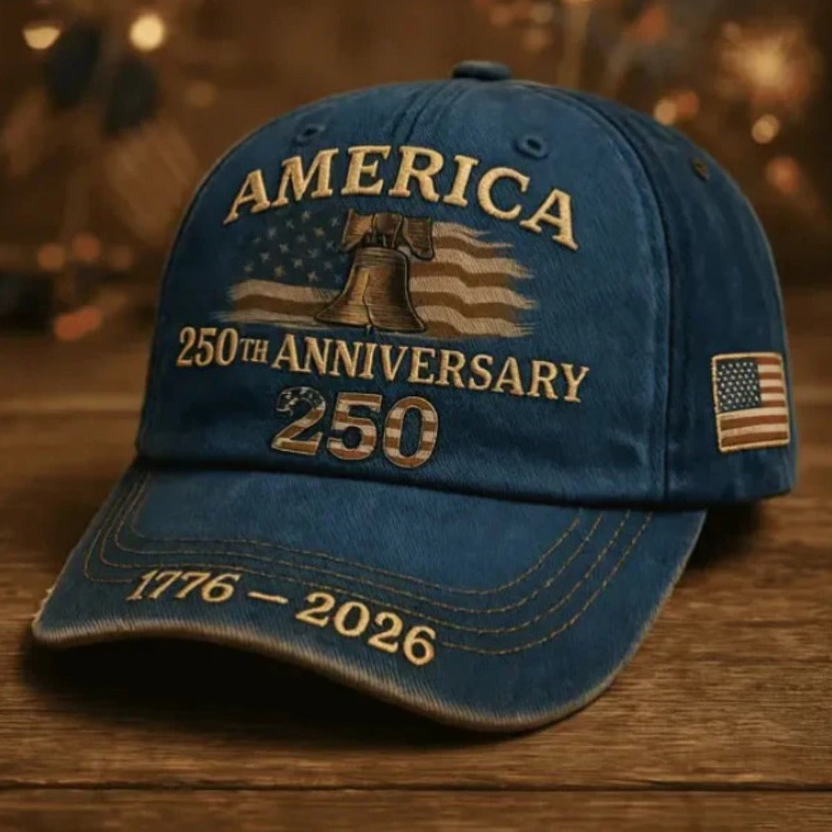 250th Anniversary Patriotic Baseball Cap USA Embroidered – Adjustable Vintage American Flag Hat for Men Women, Unisex Independence Day Gift, History Enthusiast Festive Cap, Single or 3-Piece Set