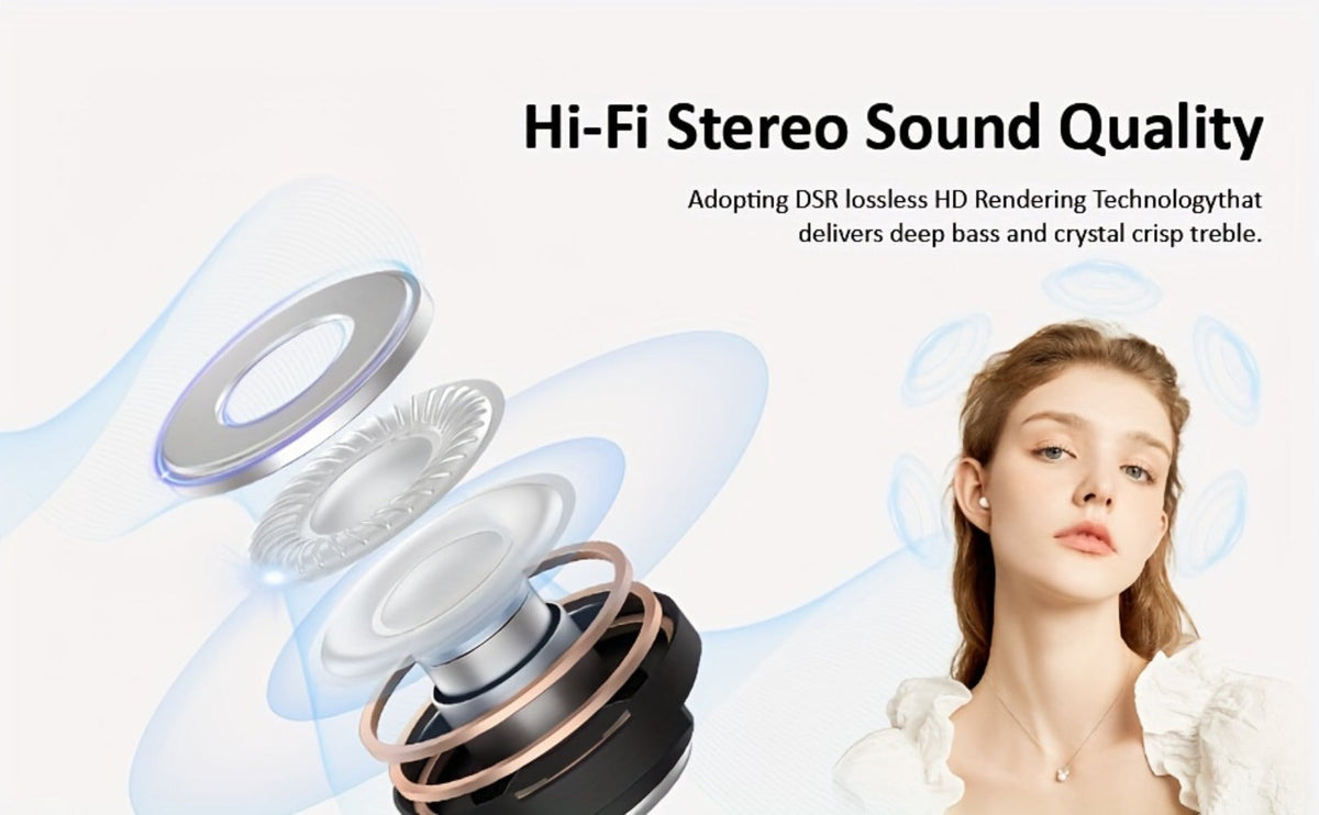 MSHUKCOE Ultra Thin Sleep Earbuds Low Latency Sleep Game Mode, Dual Noise Reduction 6D Bass HiFi Invisible In-Ear Wireless Earphones Ultra Long Battery Life, Birthday Gift