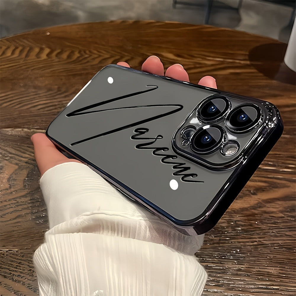 Custom Name Calligraphy Phone Case Personalized Transparent DIY Gift for iPhone 17 16 15 14 13 12 11 Pro Max Plus Air & Samsung Galaxy S25 S24 S23 S22 Ultra Plus