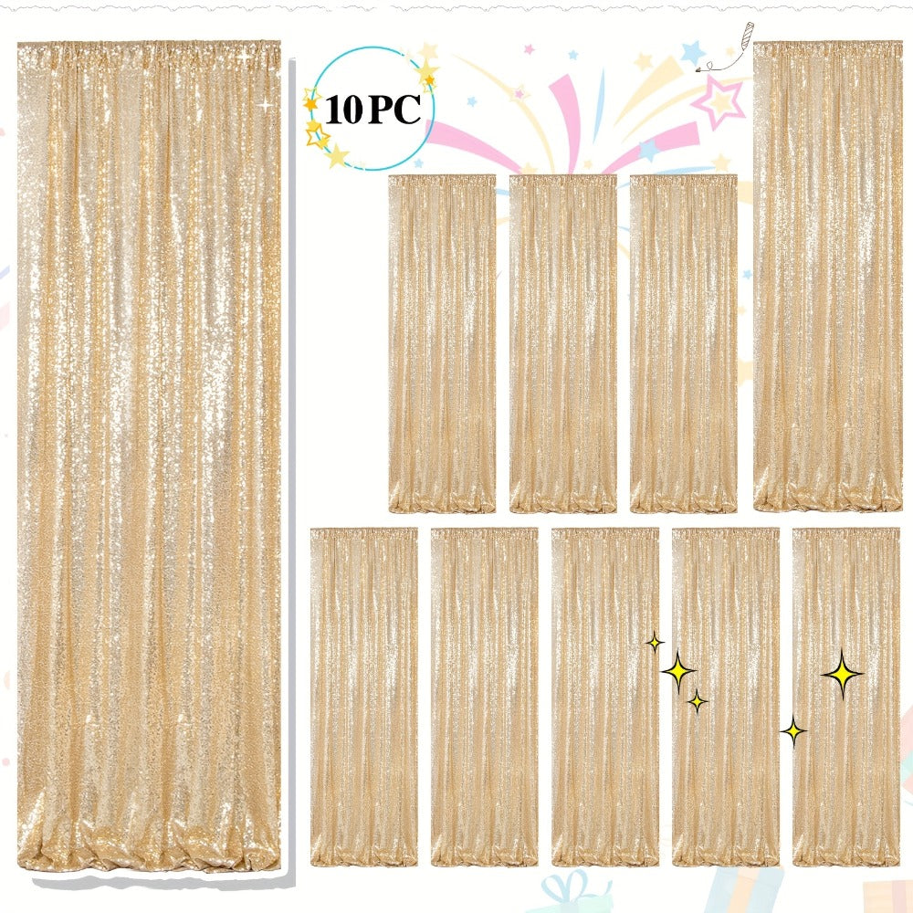 Sequin Backdrop Curtains 2FTx8FT Glitter Photography Background Panels for Party Wedding Birthday Stage Decoration Gold Yellow Shimmer Curtain Set 4 6 10 Panels Available