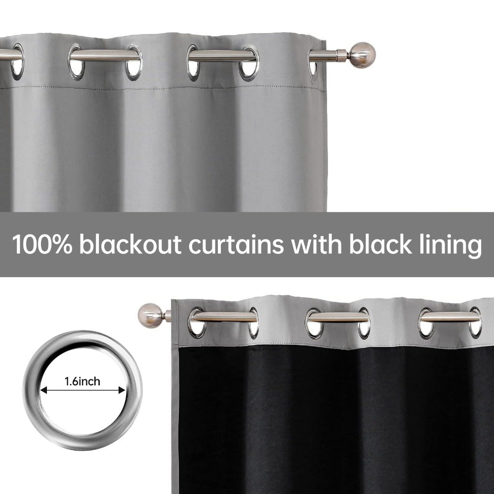 Blackout Curtains 4 Panels – 100% Light Blocking Thermal Insulated Soundproof Privacy Window Curtains for Bedroom Living Room