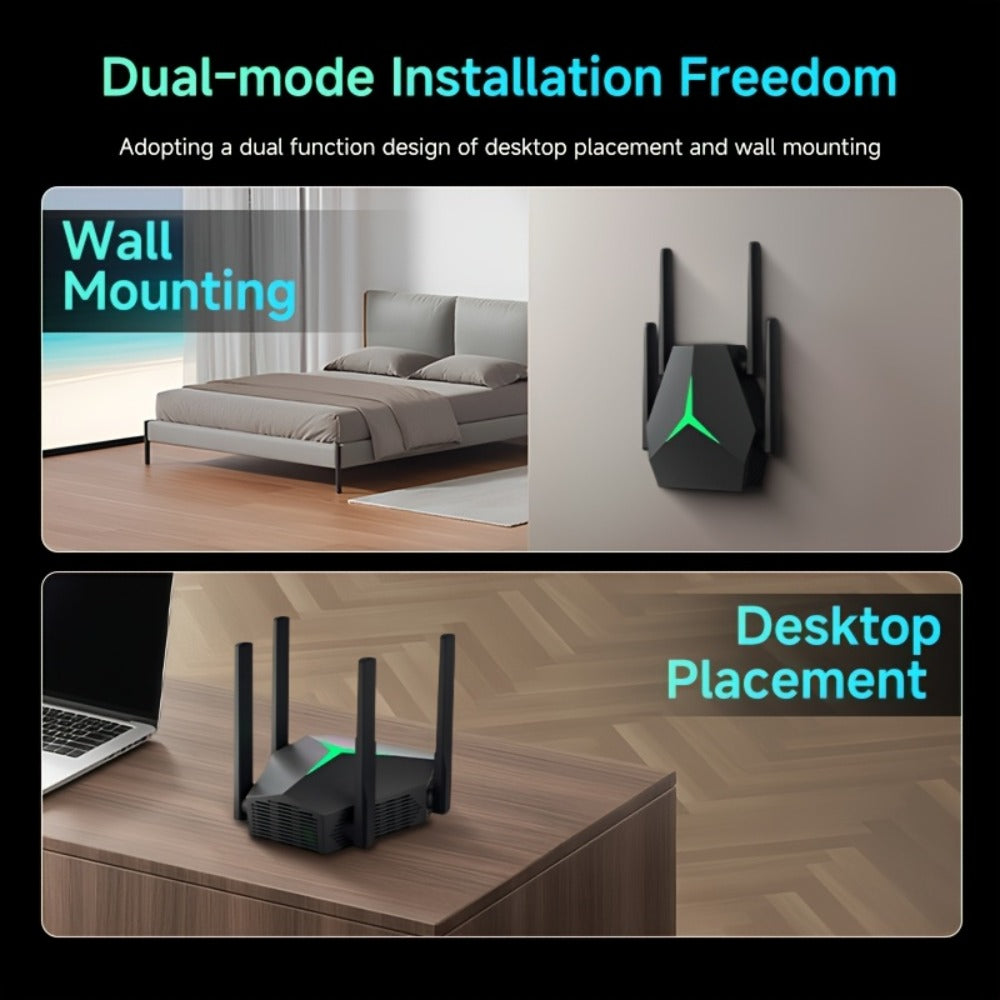 1167Mbps WiFi Repeater Single to Dual Band Converter - Wall-Penetrating Signal Booster Extender, 2.4G & 5G Simultaneous, 802.11ac Plug-In Design, Upgrades Single Band Router to Dual Band