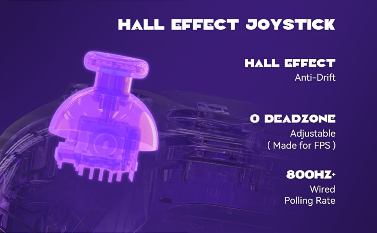Hall Effect Wireless Gaming Controller V2 White – Interactive Screen, RGB Lighting, Remappable Buttons, 1800mAh Battery with Charging Dock, No Drift for PC Switch iOS Android Steam Deck – Not Compatible with PS or Xbox