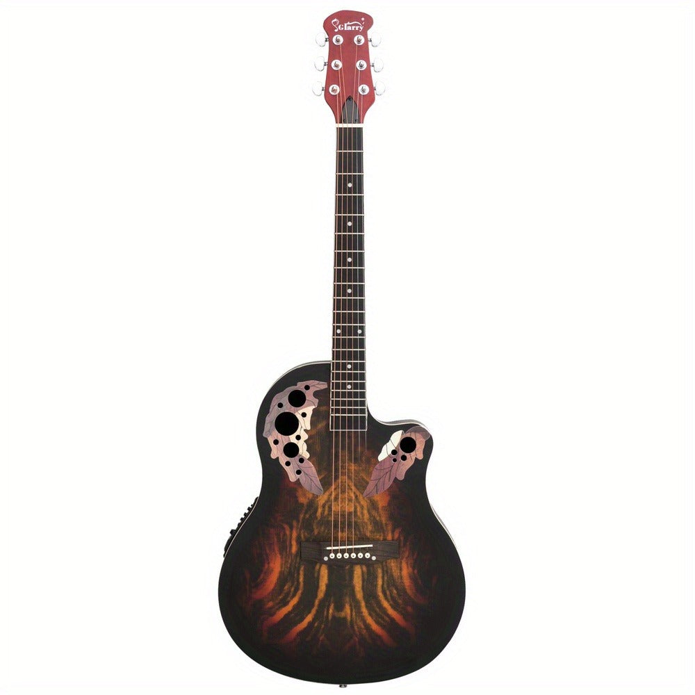 41 Inch Full-Size Cutaway Acoustic-Electric Guitar Grape Voice Hole Spruce Top Round Back Sunset Color detail image - detail view 3