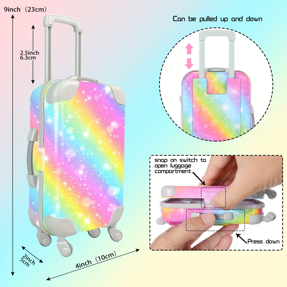 24-Piece Travel Accessory Set for 18-Inch Dolls with Suitcase and Outfit