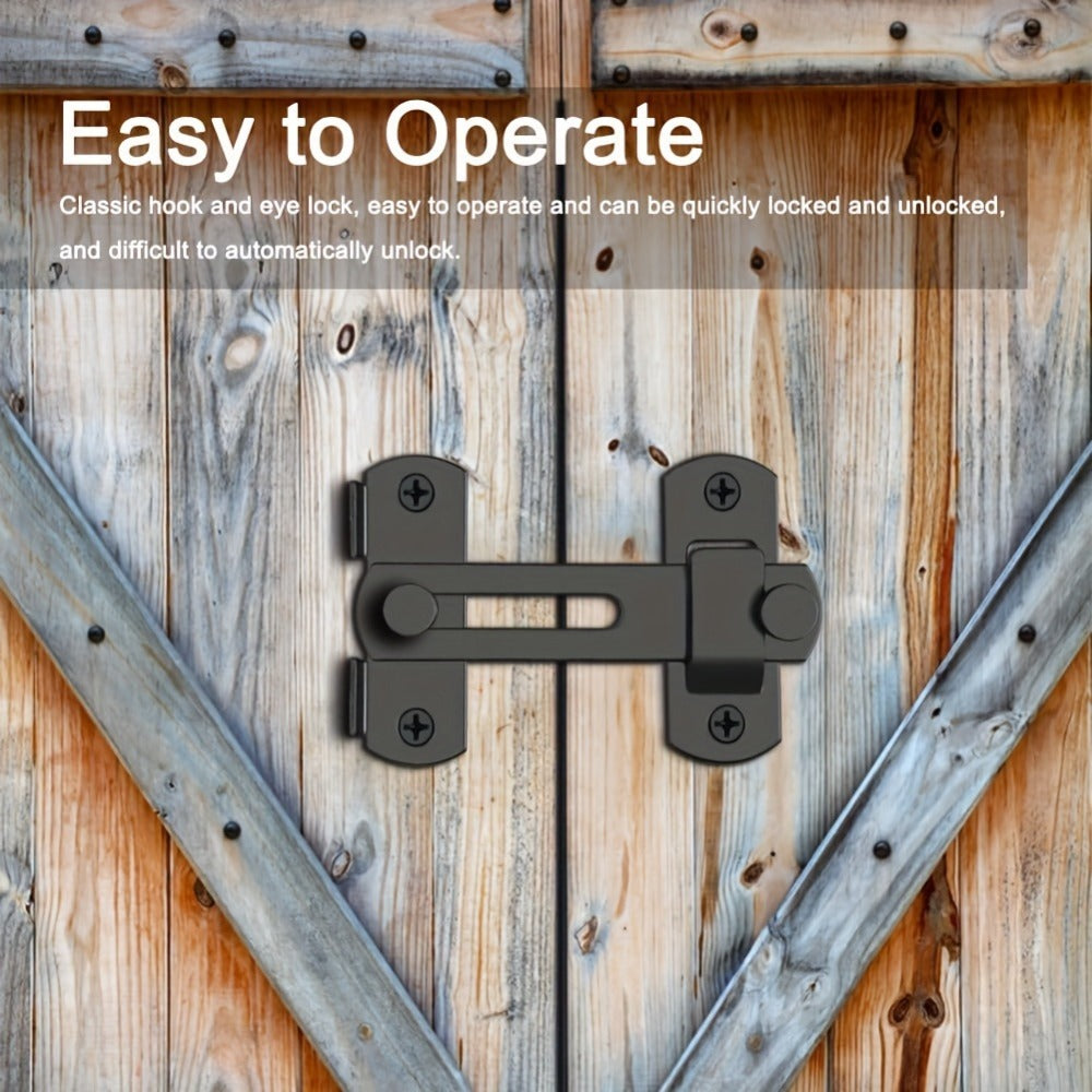Stainless Steel Door Bolt Lock 180° Flip Latch – Set of 4 Heavy Duty Security Locks with 2 Keys for Garage Stable Bathroom Outdoor Gate Shed Fence Home Door