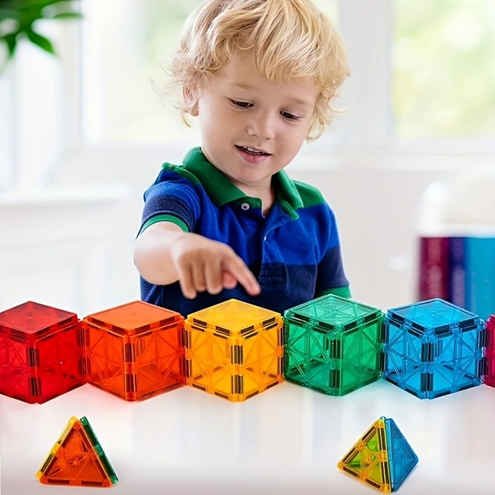 Magnetic Tiles Building Set with 2 Cars, 120 Pieces for Ages 3+