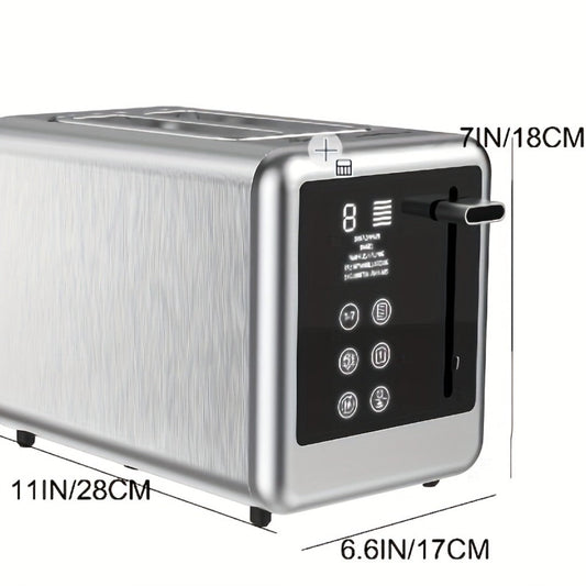 2-Slice Stainless Steel Touch Screen Toaster with 7 Shade Settings and 5 Bread Modes