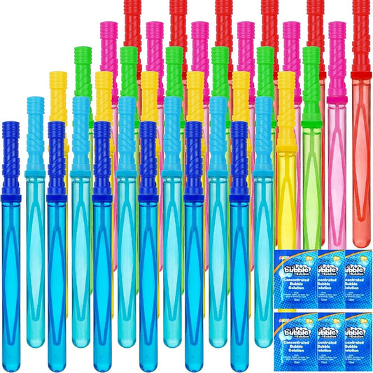 Big Bubble Wand Set, 14.6-Inch Wands with Refill Solution, 12 or 36 Pack