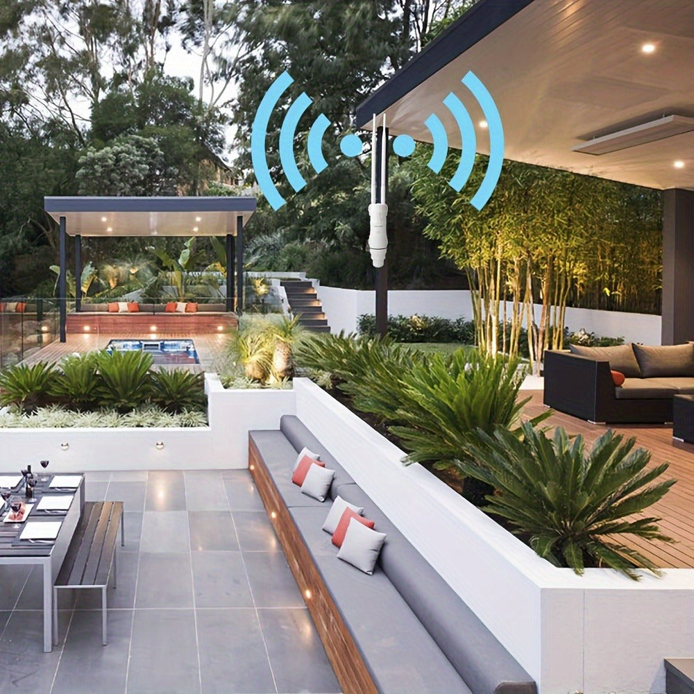 WAVLINK N300 Outdoor PoE WiFi Access Point 300Mbps - 2x7dBi Antennas 150m Range, AP Router Repeater 4-in-1 Modes, WAN/LAN Port, 32 Devices, for Factory Campus Hotel Community Street