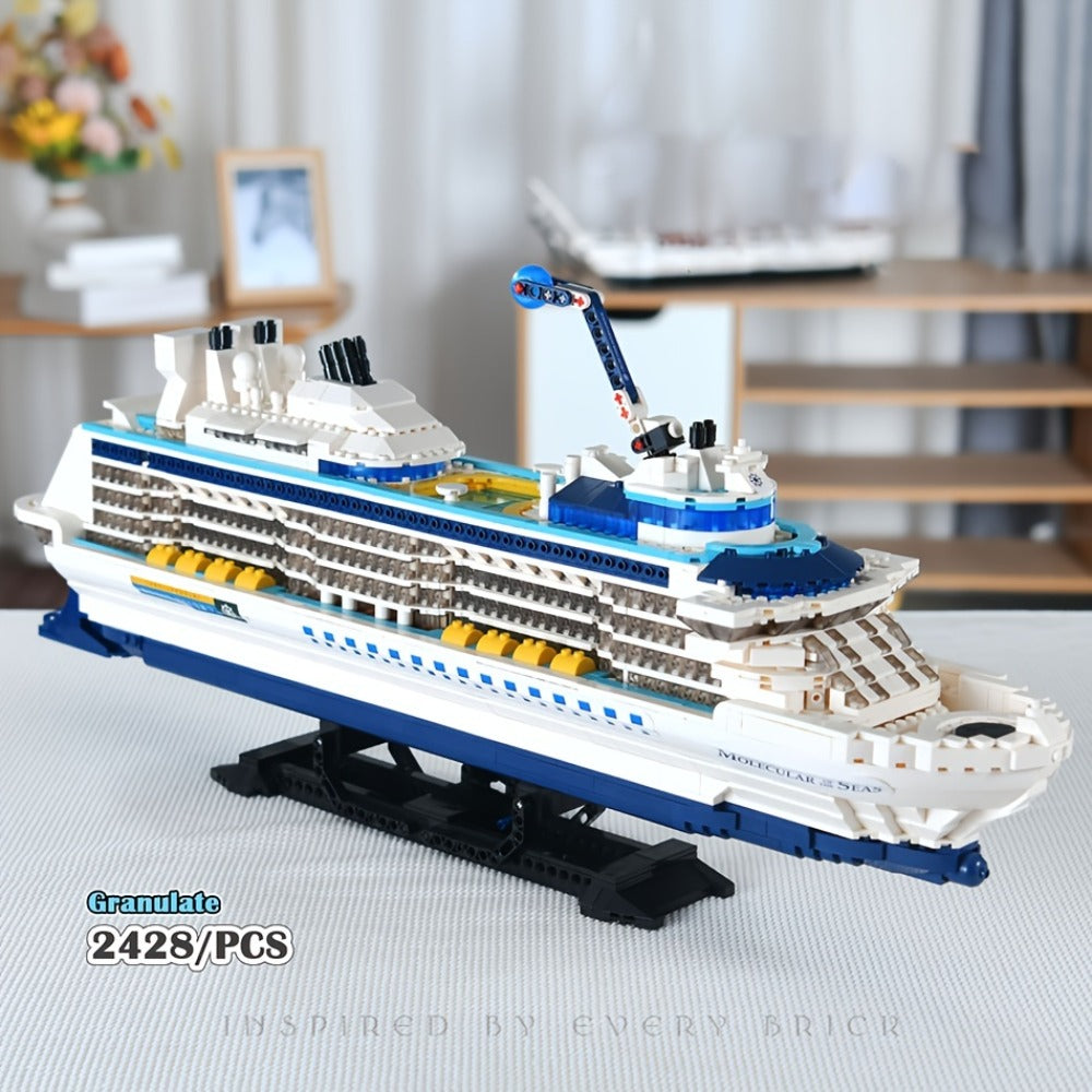Cruise Ship Building Blocks Model, 2428 Pcs 3.6mm Mini Brick Display Set for Ages 14+