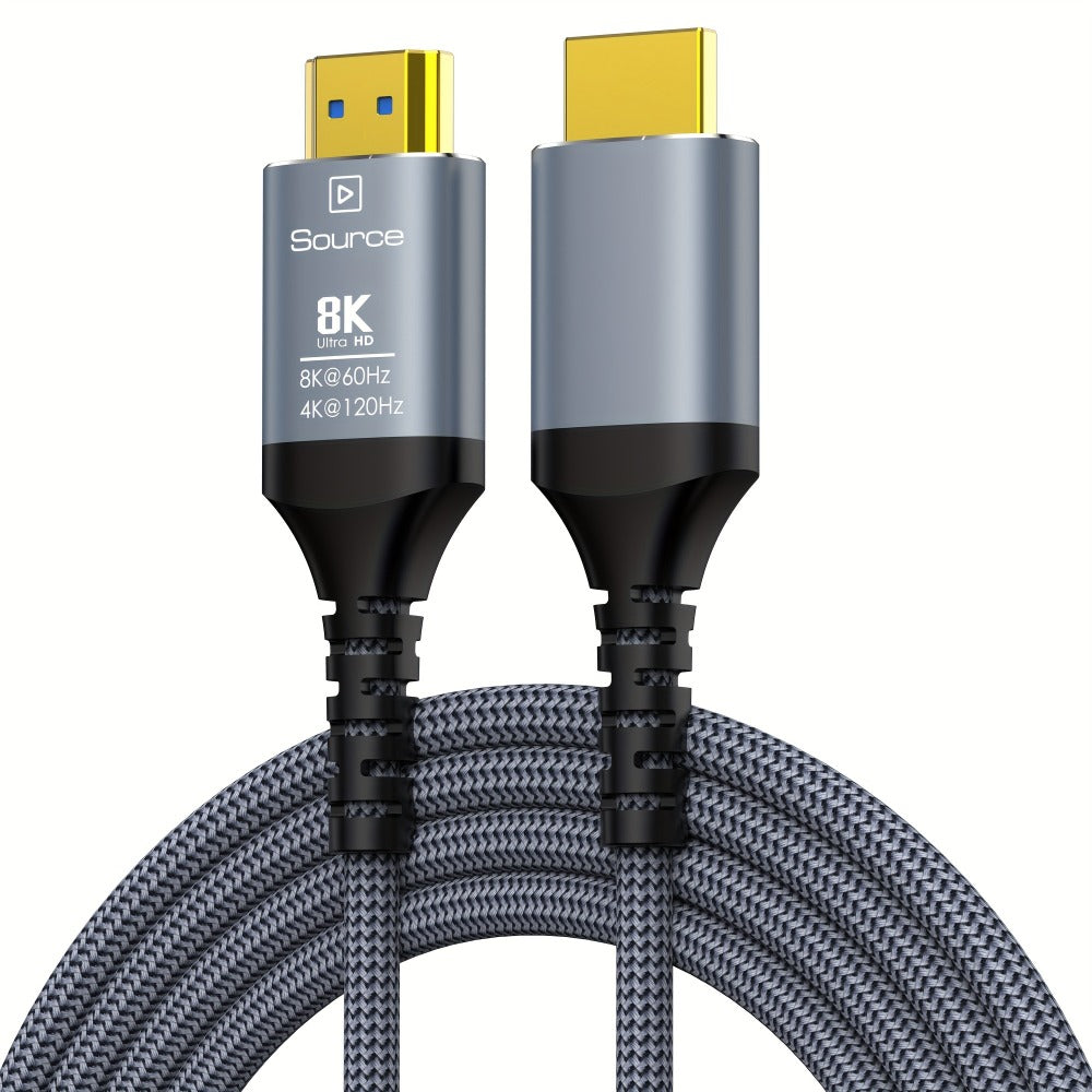 Long Fiber Optic HDMI Cable 32FT 50FT 65FT 100FT – HDMI 2.1 48Gbps 8K60Hz 4K120Hz HDR eARC HDCP 2.2 Slim Braided Cord, No Signal Loss, Compatible with PS5 Xbox TV Monitor Projector