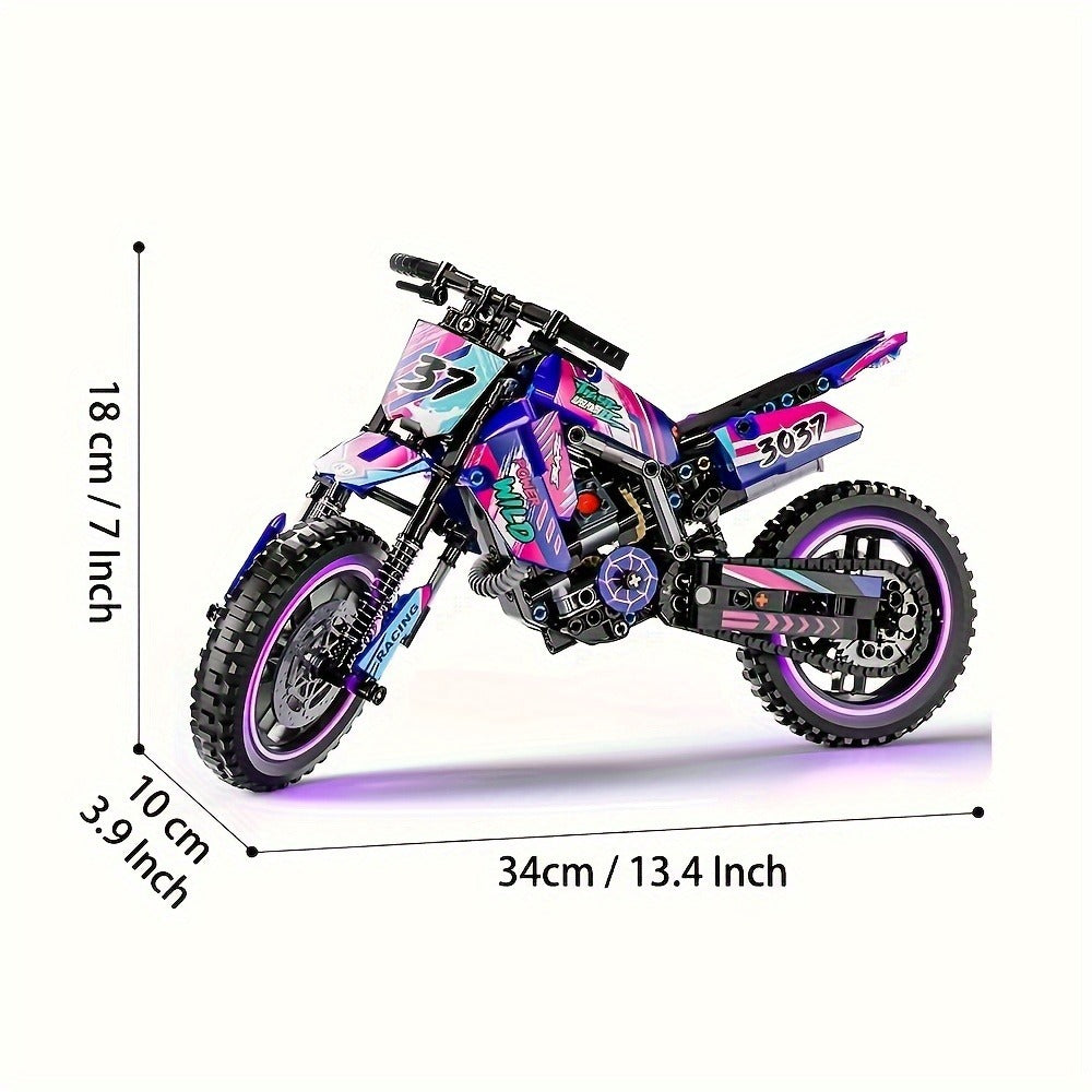 Motorcycle Building Block Set RB0084, 476 Pcs Collectible Motorbike Display Model Kit