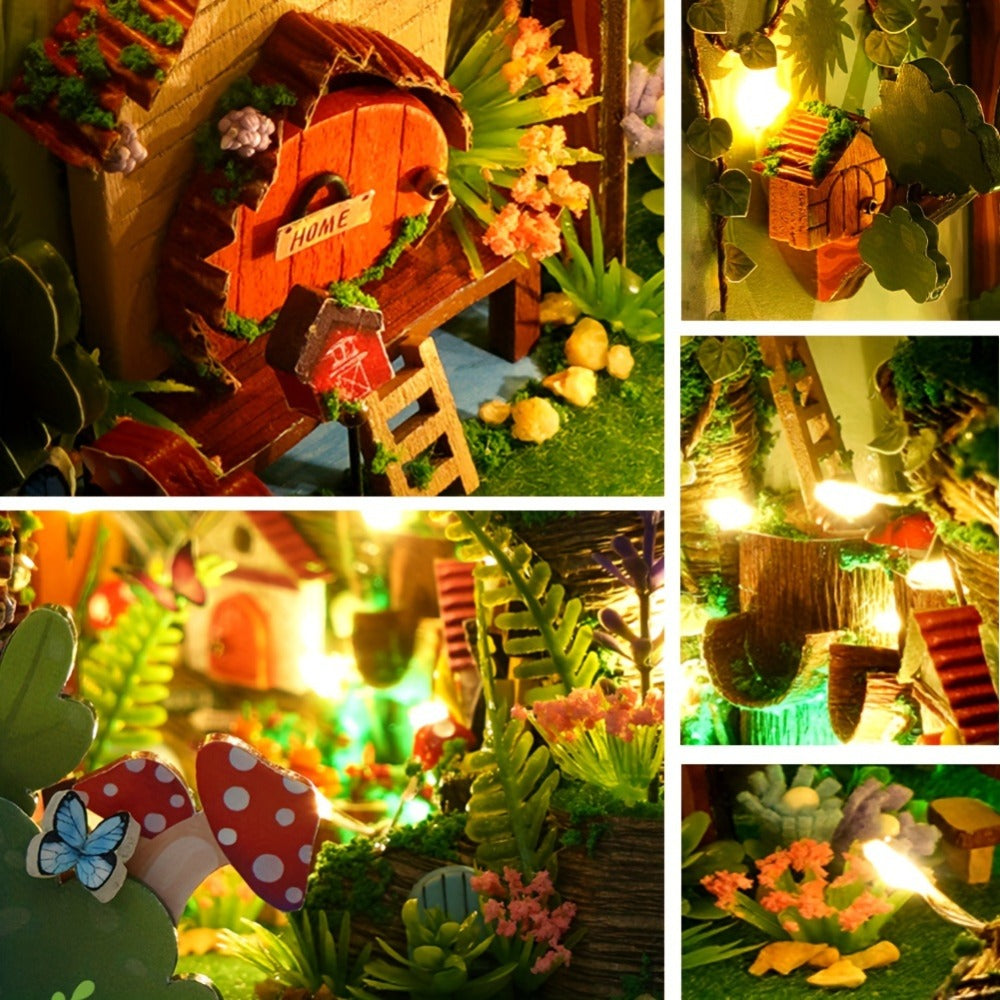 DIY Tiny House Book Nook Kit for Bookshelf and Desk Display