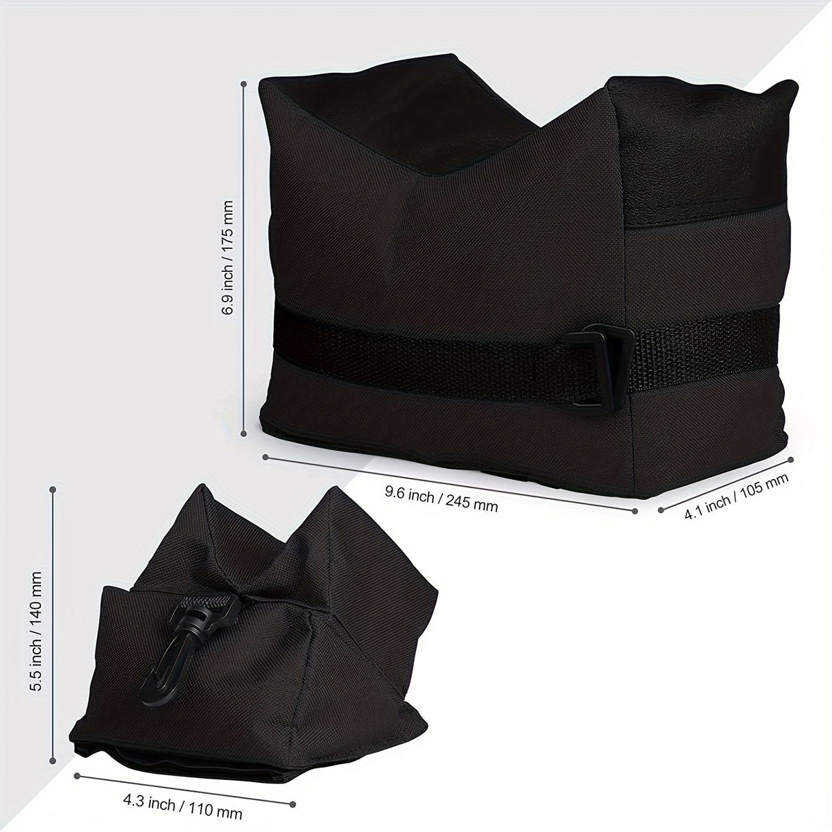 Shooting Rest Sandbag Bags Front & Rear Support Stand Holders for Rifle Gun Shotgun Bench Rest Target Sports Hunting Photography Unfilled Tactical Shooting Bag Set