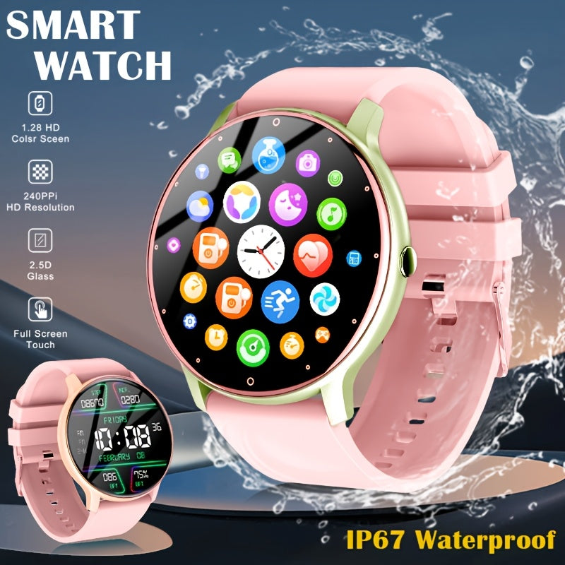 Built-In Speaker Smartwatch HD Voice Calls Weather Alerts Message Push – Large Screen Multi-Function Fitness Tracker for Men Women iPhone Android Silver Black Pink Golden Gift