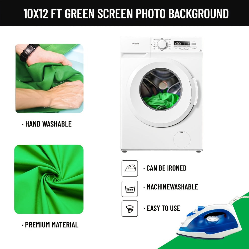 Green Screen Backdrop with Stand Kit 10x10Ft Chroma Key Background 7.5x10Ft Portable Stand with Carrying Bag 4 Clamps for Photoshoot Portraits Party Video Recording Streaming