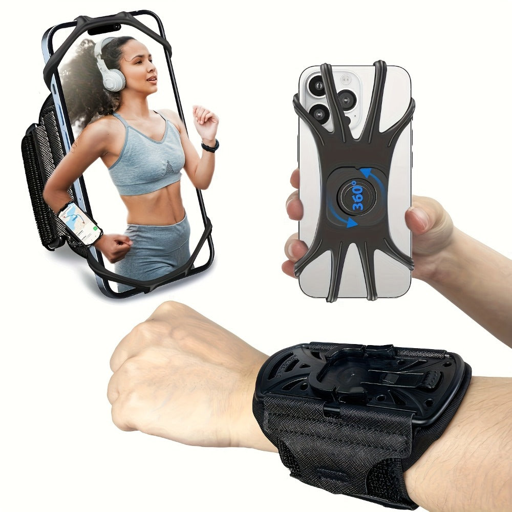 360° Rotation Sports Phone Arm Strap Wrist Holder for Running Gym Workout – Removable Adjustable Armband for 4.5 to 7 Inch Phones iPhone Samsung Android