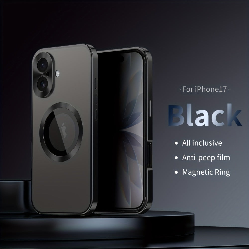iPhone Anti-Spy Magnetic 2-in-1 Phone Case with All-Round Lens Protection – Complete Drop Protection Cover for iPhone 12 13 14 15 16 Pro Max Plus | Privacy Shield Slim Fit Design