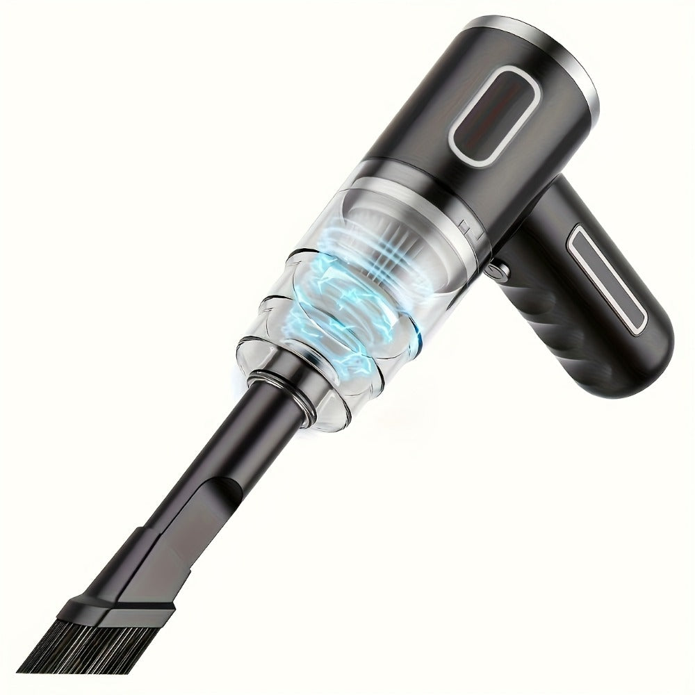 Cordless Mini Vacuum Cleaner 3KPa Strong Suction, USB-Powered Portable Handheld Vacuum with Long Reach Tube & Brush Heads, Lightweight Compact Design for Car, Home, Office, Keyboard, Electronics