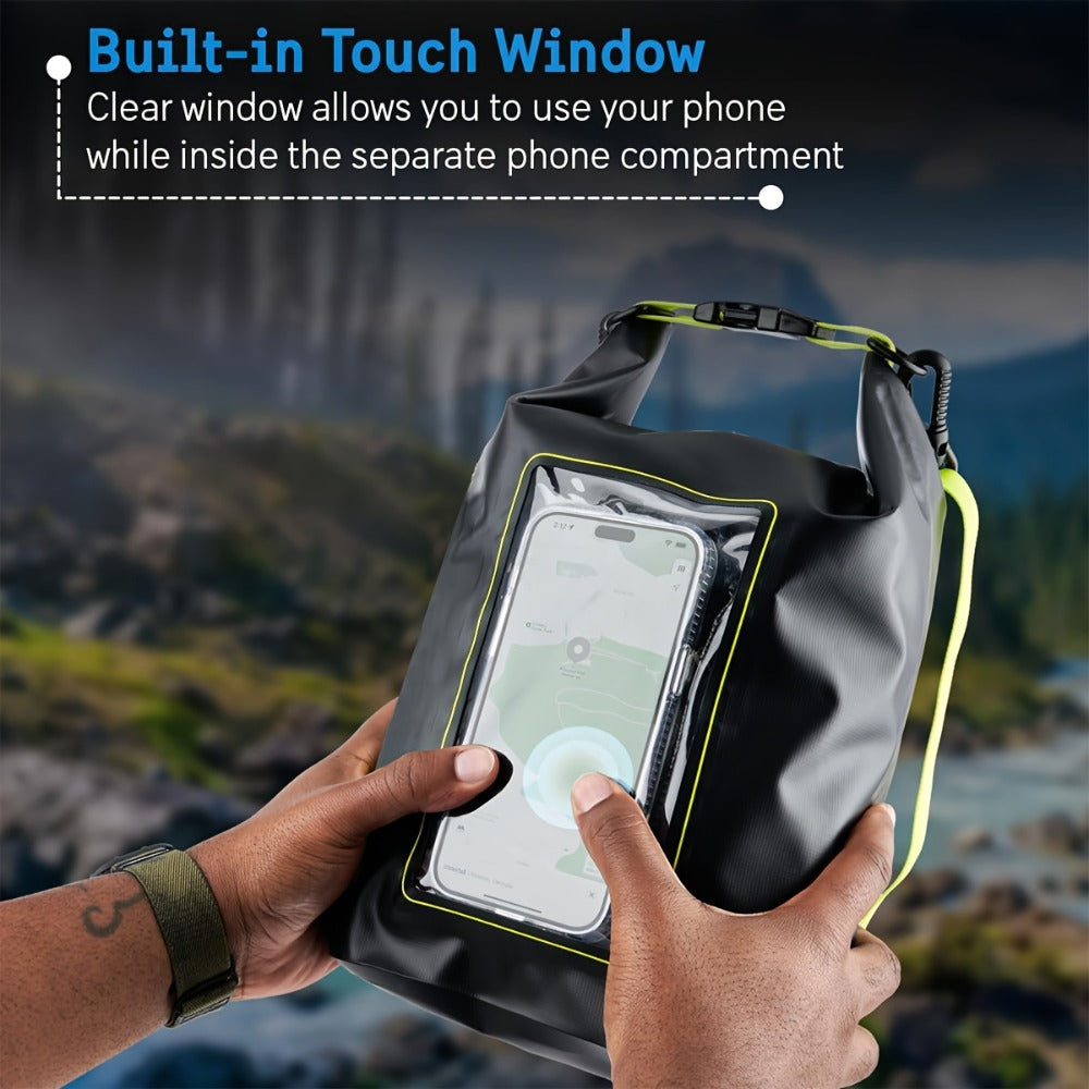 Waterproof Dry Bag Set 3-Piece Roll Top Backpack with Phone Pouch & Dry Sack - Kayaking Boating Camping Swimming Beach Fishing Rafting Travel Gear for Men Women, 1.32 Gal Lightweight PVC Water Sports Bag