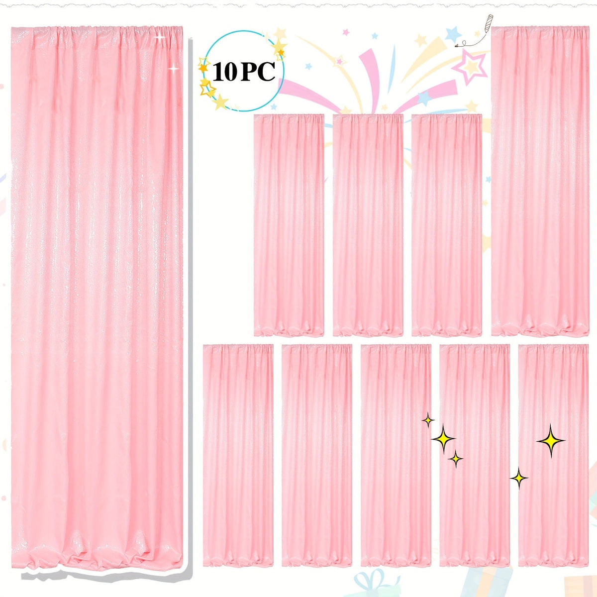 Sequin Backdrop Curtains 2FTx8FT Glitter Photography Background Panels for Party Wedding Birthday Stage Decoration Gold Yellow Shimmer Curtain Set 4 6 10 Panels Available