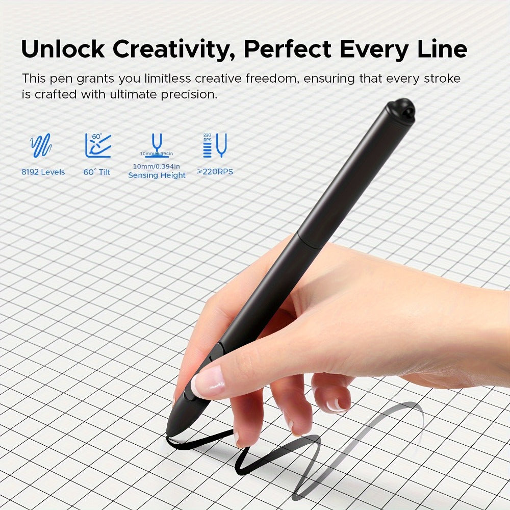 Graphics Drawing Tablet 10x6 Inch, 8192 Levels Pressure Sensitivity Battery-Free Stylus, 12 Programmable Shortcut Keys, 30 Replacement Tips, Tilt Support, Compatible with PC Mac Android – Digital Art, Illustration & Online Teaching