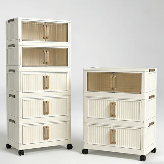 Foldable Shoe Cabinet, 3 or 5 Tiers for Entryway & Bedroom Storage