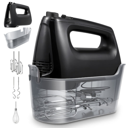 Electric Hand Mixer 250W with 6 Speeds, Turbo, 5 Attachments and Storage Case