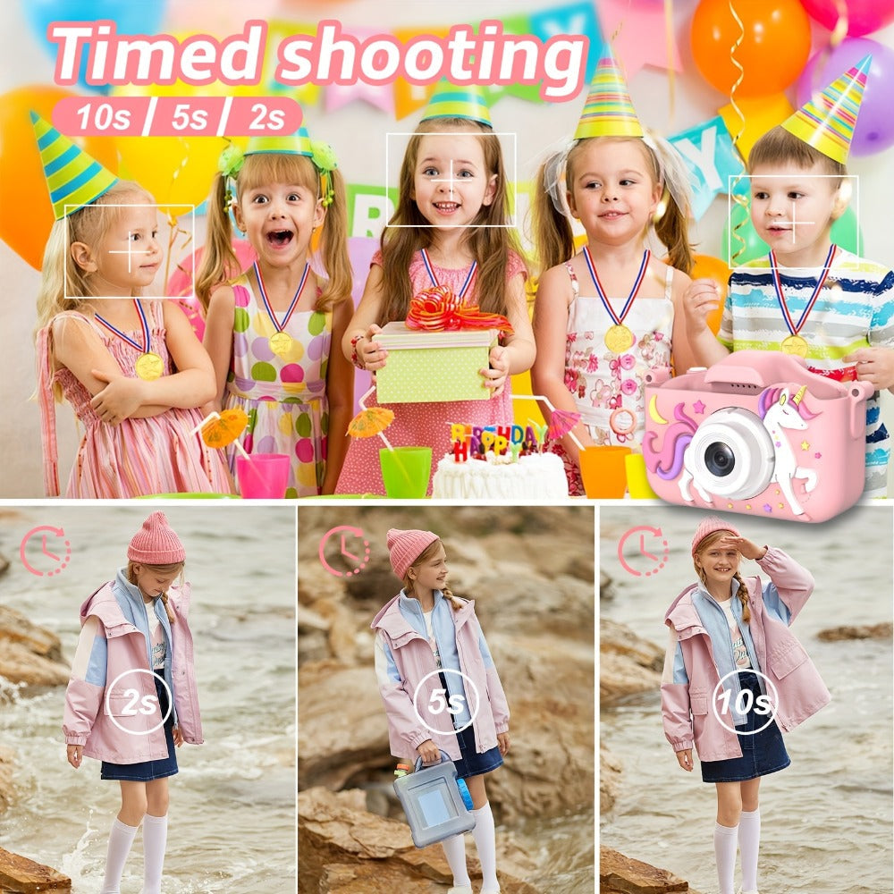 Kids Digital Camera with 1080P Video, 6 Photo Modes and 32GB Memory Card