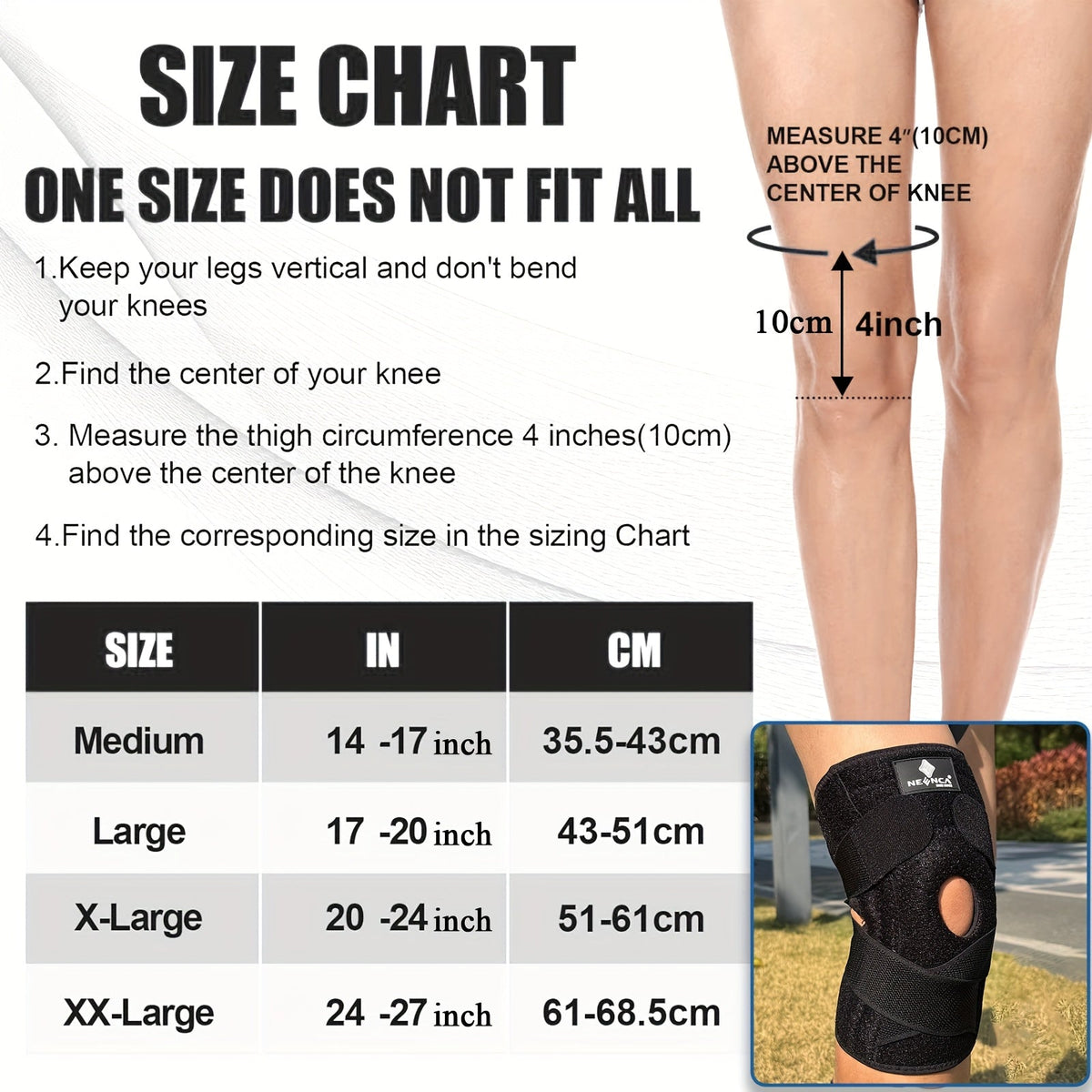 Knee Brace with Patella Gel Pad & Side Spring Stabilizers – Adjustable Compression Knee Support Wrap for Sports Running Workouts Camping, Breathable Knee Joint Stabilizer for Women Men, Blue & Black