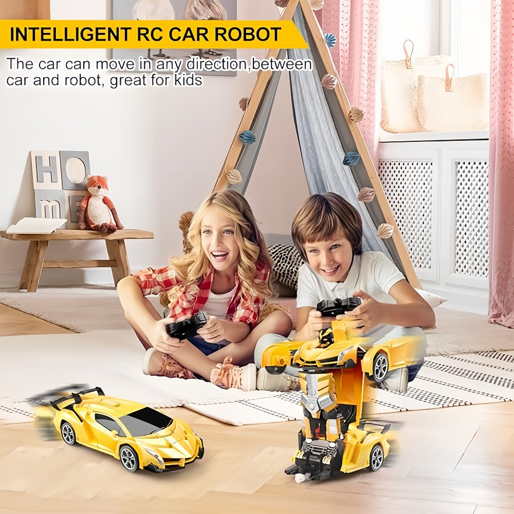 Transforming RC Robot Car, 2.4GHz One-Button Stunt Toy