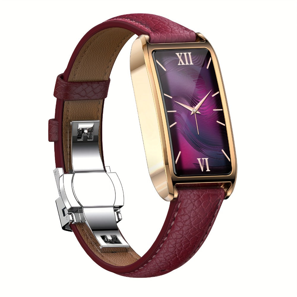 AMOLED Smartwatch for Women 1.13 Inch Zinc Alloy Fashion Watch 30-Day Battery Menstrual Cycle Tracking Sleep Stress Body Temperature Heart Rate Waterproof 12 Sport Modes Health Monitor Gift Blue Black Red Brown Pink