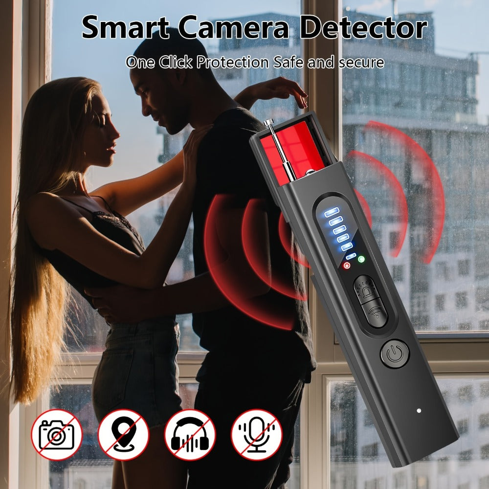 Hidden Camera Detector & Anti-Spy Bug Detector – Portable RF Signal Scanner Finds Wireless Wired GPS Pinhole Infrared Night Vision Cameras, Hotel Travel Privacy Security Device