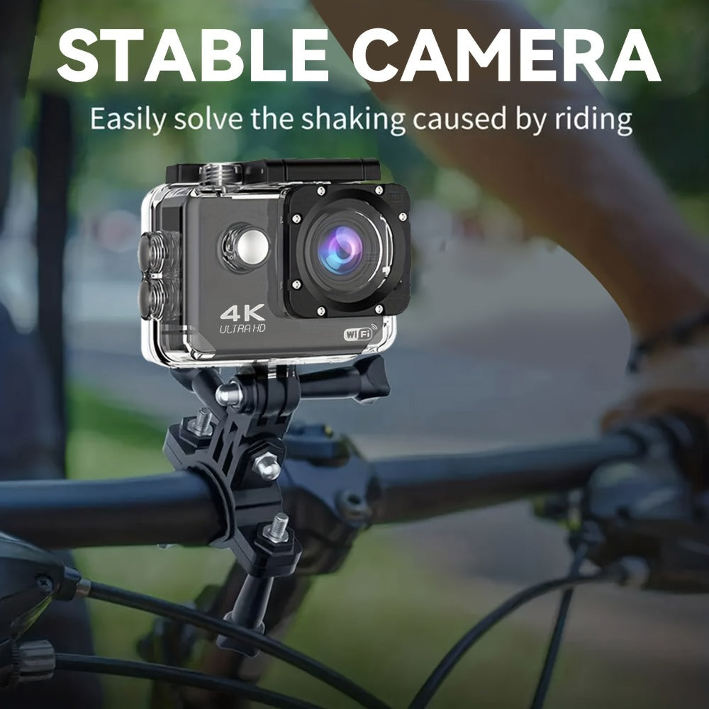 4K Sports Action Camera with WiFi, 170° Wide Angle, 32GB Card & Helmet Mount Kit – Pre-Recording, Remote Control, 900mAh Battery, 2" LCD – Beginner-Friendly Outdoor Cam for Cycling, Hiking & Gifts
