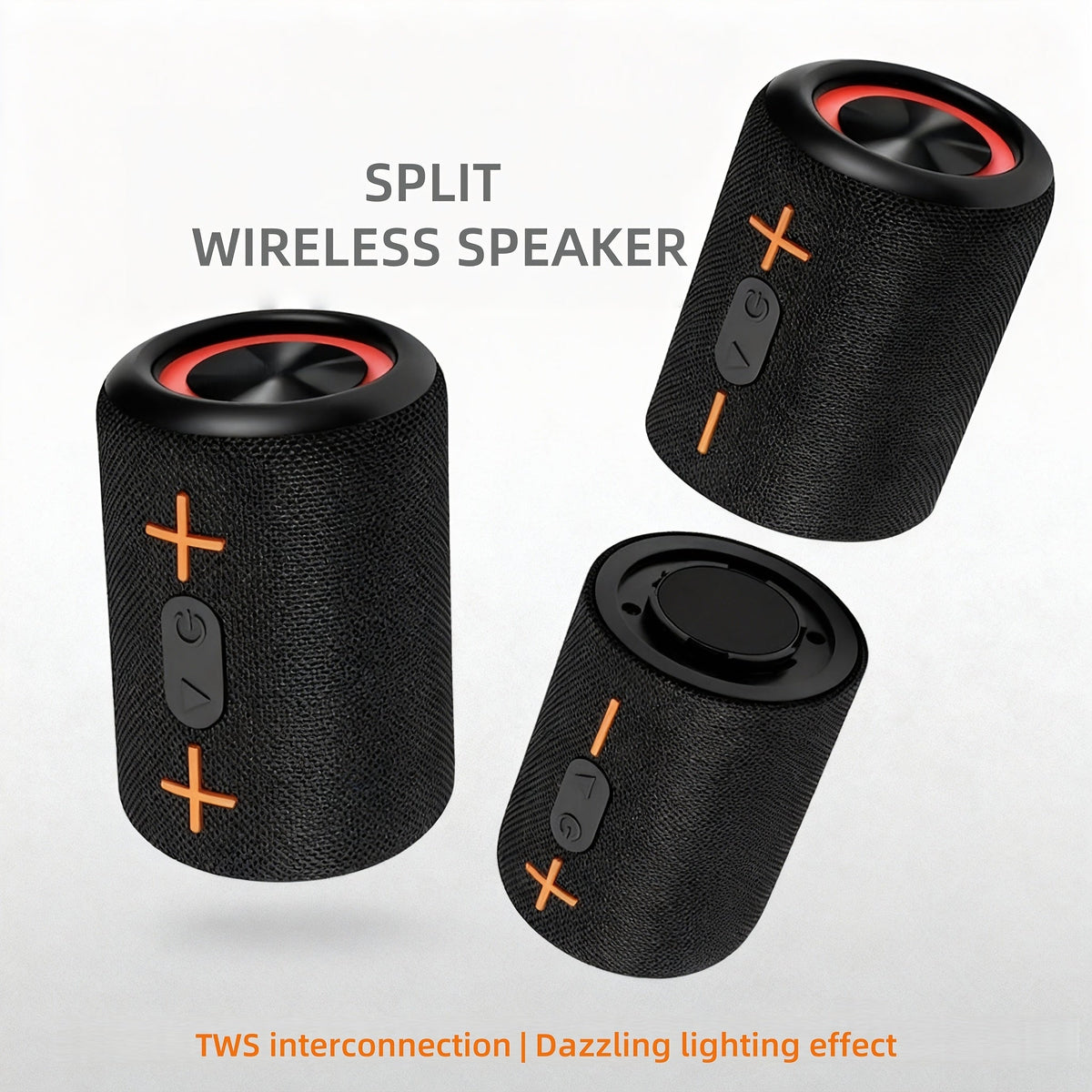 RGB Breathing Light Bluetooth Speaker 2-in-1 Dual Channel Wireless Stereo – Battery or USB Powered, Portable Indoor Outdoor Speaker for Parties, Office, Bedroom, Kitchen, Desk Use