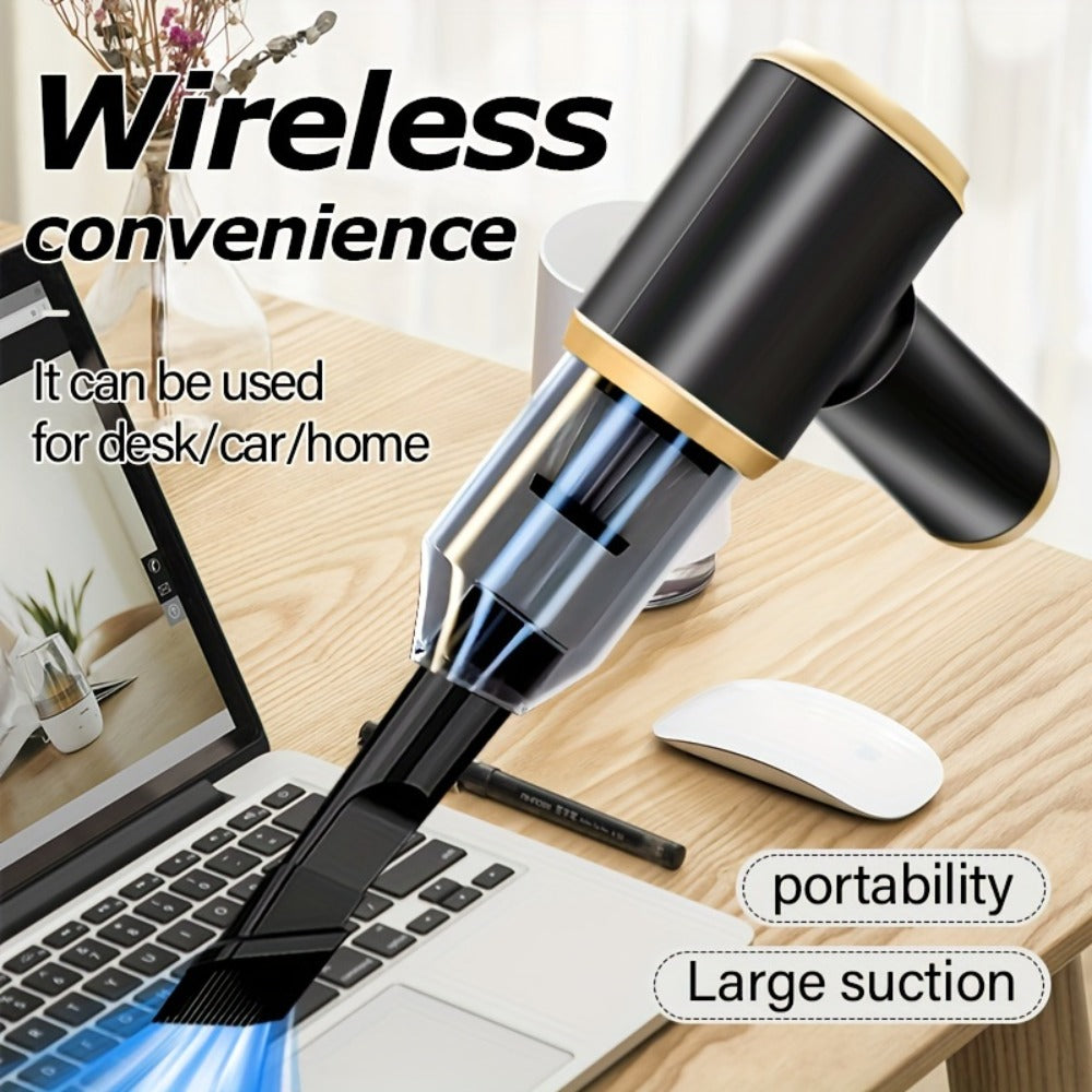 2-in-1 Wireless Handheld Vacuum Cleaner Blow & Suction with Upgraded Aluminum Fan, Multiple Attachments – Cordless Portable Vacuum for Computer, Car, Home, Office & Pet Hair, Ready to Use Out of Box