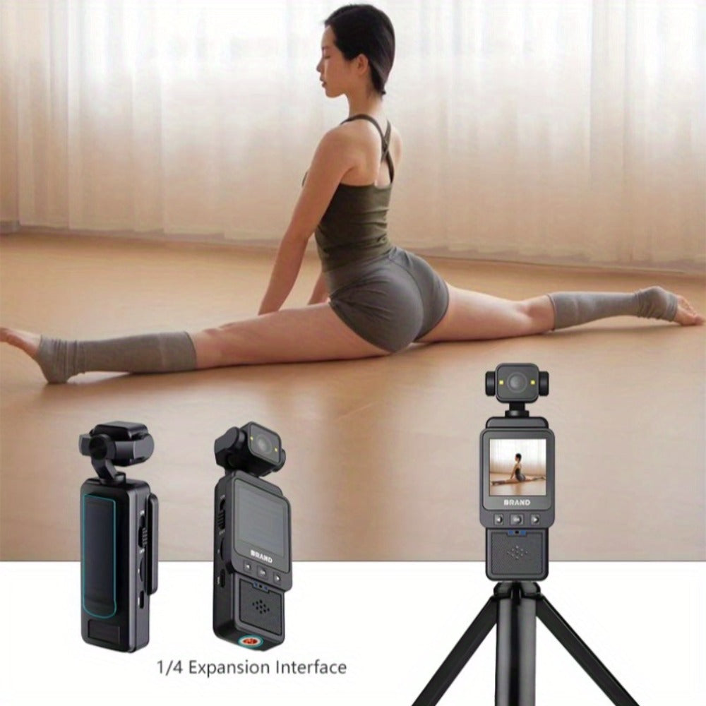 Action Camera 10180P with 360° Rotating Lens, Lightweight 150g Wearable Vlog Camera with 32G Card Option – Pocket-Sized Rechargeable Cam for Vlogging, Sports & Outdoor Adventures