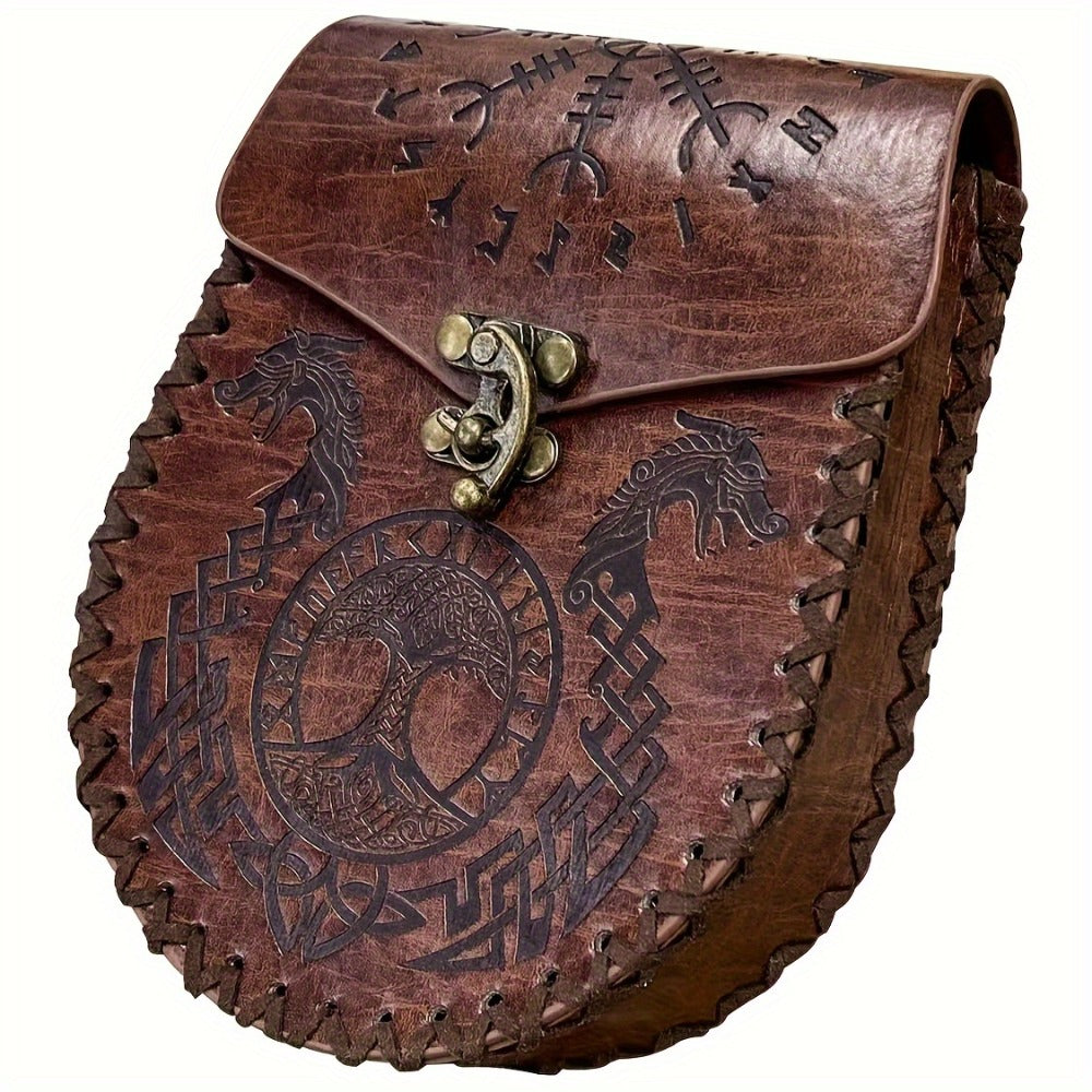 Viking Belt Pouch, Faux Leather Medieval Waist Bag for LARP, Renaissance Faire and Cosplay, 5 Styles