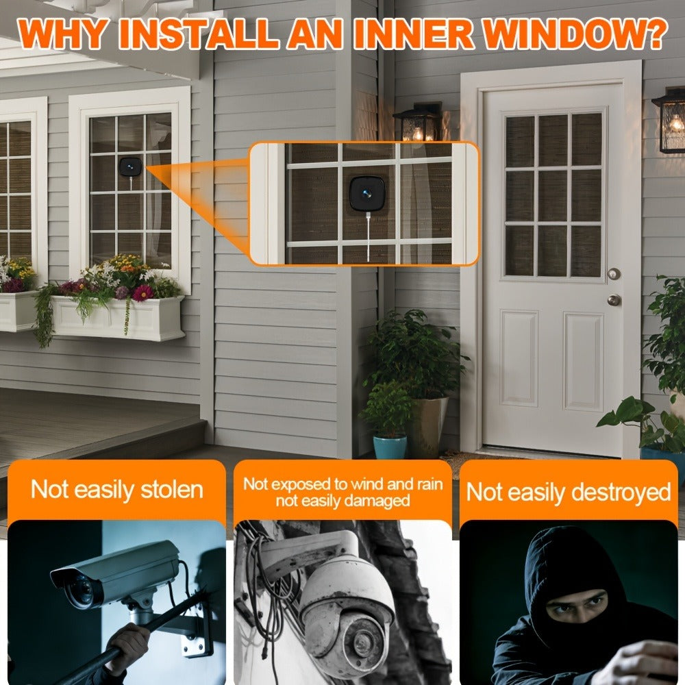 3MP FHD Window Security Camera with AI Motion Detection & Full-Color Night Vision – Dual Band 2.4G/5GHz WiFi, Wide Angle, App Control, 1/2/4 Pack for Home Office Surveillance