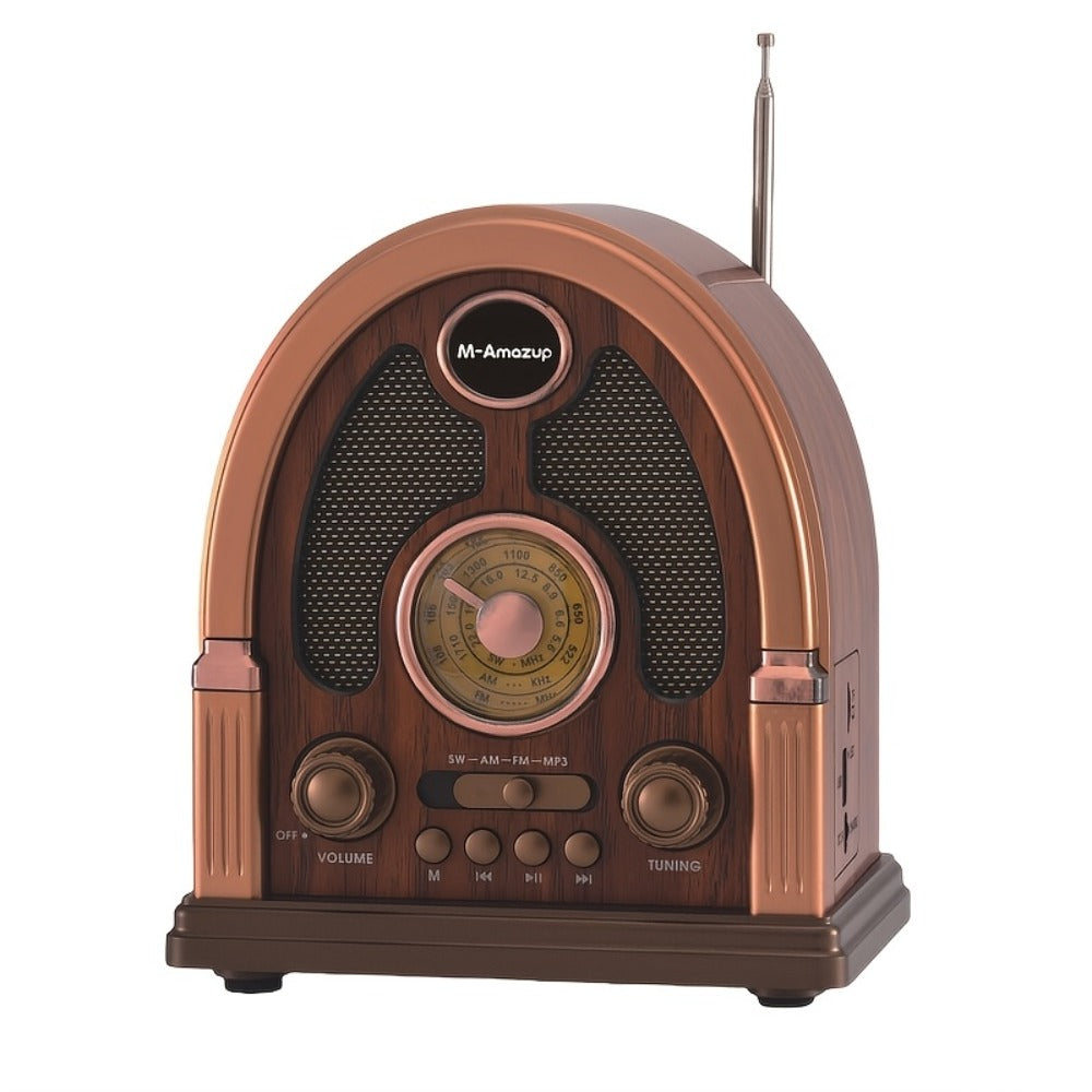 Portable AM FM SW Radio Bluetooth Speaker, Multi-Function Wireless Speaker with TF Card Player, Stereo Sound, Rechargeable, for Home Outdoor Camping Travel Elderly