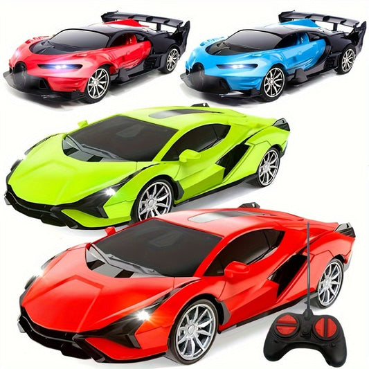 Drift RC Car 1:24 Scale with LED Lights, 4-Channel USB Rechargeable Sports Car Model