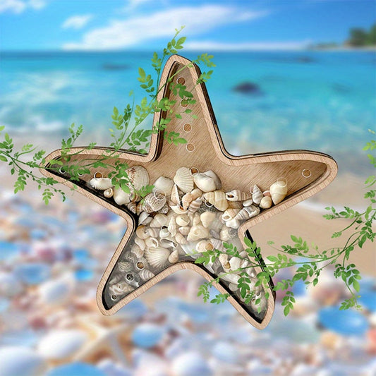 Wooden Starfish Trinket Tray for Jewelry, Seashells and Coastal Decor
