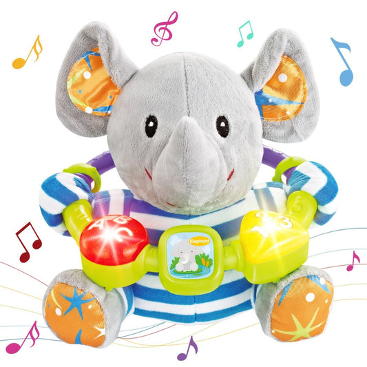 Musical Elephant Plush Toy with Music and Light for Nursery Play