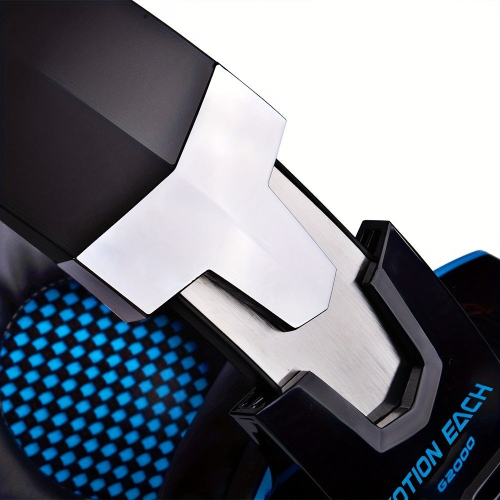 Gaming Headset with Mic LED Light Over Ear Wired Headphones for PC PS5 Xbox Nintendo Switch Video Games Immersive Surround Sound Noise Cancelling Microphone