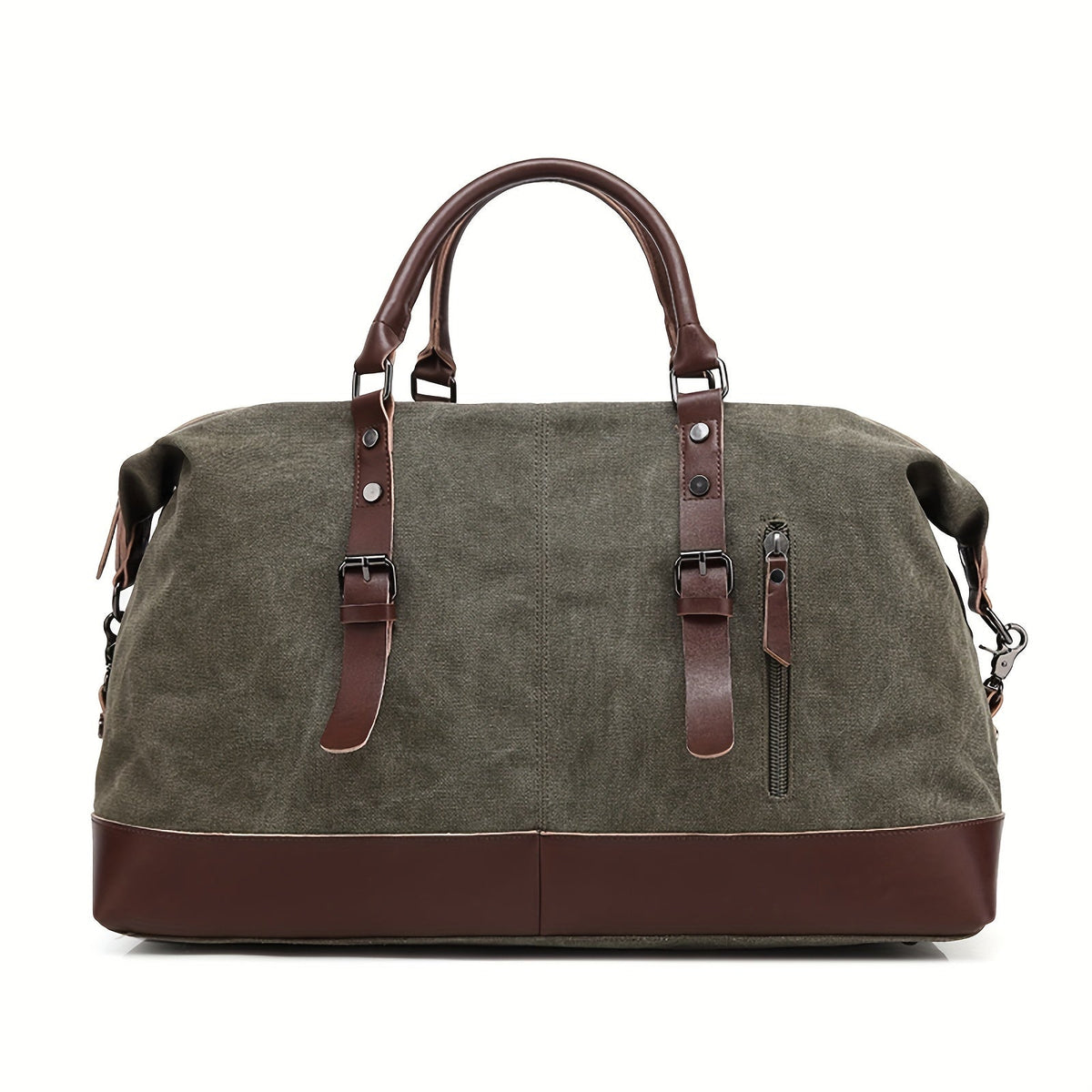 Canvas Weekender Bag Large Capacity Travel Duffel Overnight Bag Zipper Canvas Holdall Tote Satchel Handbag for Men Women Black Navy Army Green Coffee Grey