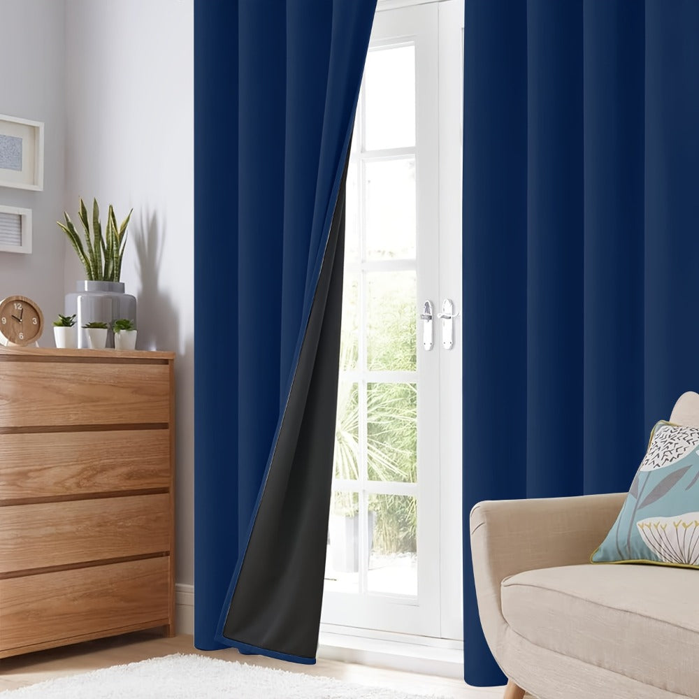 Blackout Curtains 4 Panels Thermal Insulated Room Darkening Drapes – Rod Pocket, Energy Saving, Solid Color for Bedroom & Living Room, 7 Colors & Multiple Sizes