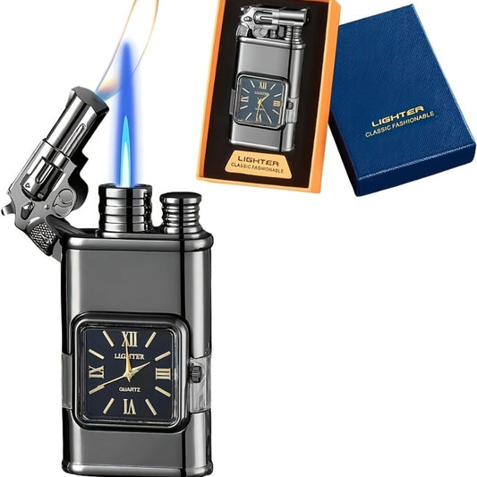 Double Flame Metal Lighter, Retro Dragon, Eagle or Gun-Shaped Styles with Gift Box