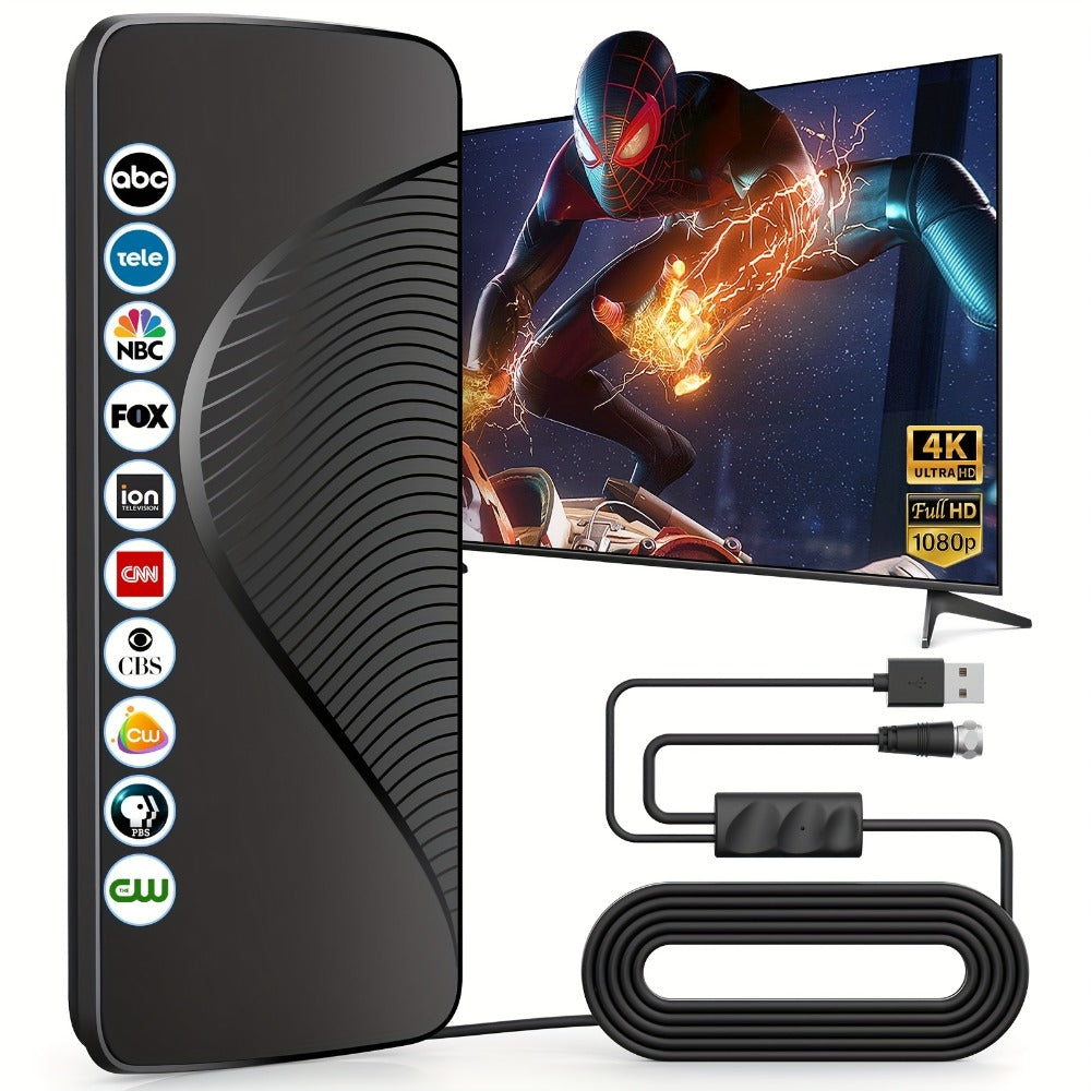 Amplified TV Antenna 150 Mile Range Indoor Outdoor – 8K 4K 1080P HD Digital Antenna, Free Local Channels ABC CBS NBC FOX PBS, 10FT Coaxial Cable, Plug-and-Play, No Monthly Fee