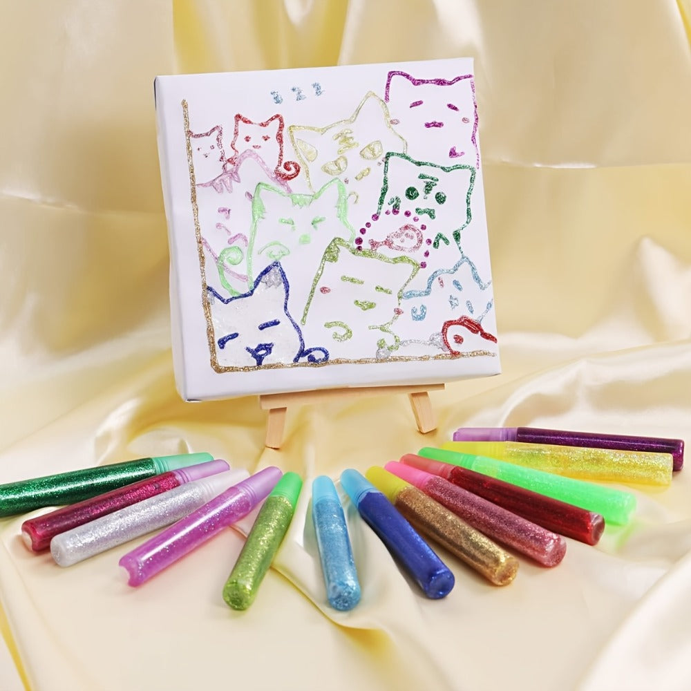 Glitter Glue Pens, 30 Count, 15 Colors, Washable Extra-Fine Gel